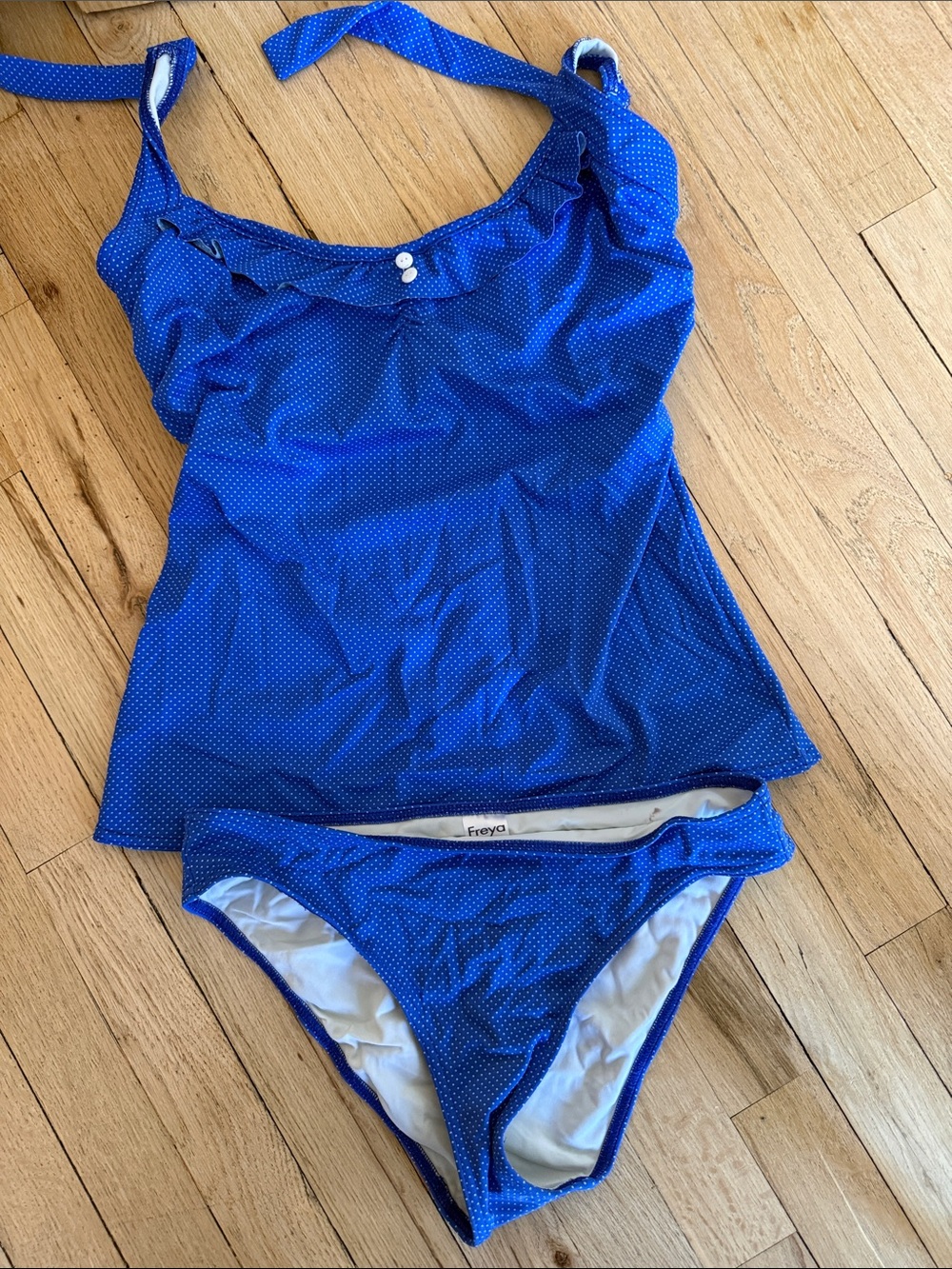 FREYA Underwire Women's Blue Polka Dot Tankini Set